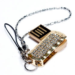 Muistikortti / muistitikku-koru. 16G Swivel USB 2.0 Crystal Flash-asema. Tyylikäs avaimenperä muistilla! Halvalla!
