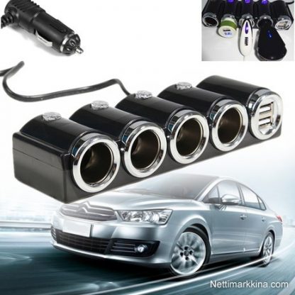 Tupakansytytin - USB - Laturi / Virranjakaja 4 - jakoisilla tupakansytytinliitännöillä. Autolaturi. Auto 2025. Autotuning. ACS25. Halvalla! - Image 2