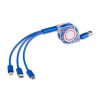 USB - Kaapelikela / Johto 3 in 1. Latausjohto. Sininen. Laadukas! Useimpiin puhelimiin / tabletteihin. 1M. Halvalla! - Image 2