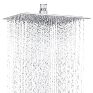 Sadesuihku 16" 40 cm. Iso laaja-paneeli. Neliö. Kromi. Ilmainen toimitus! Halvalla!